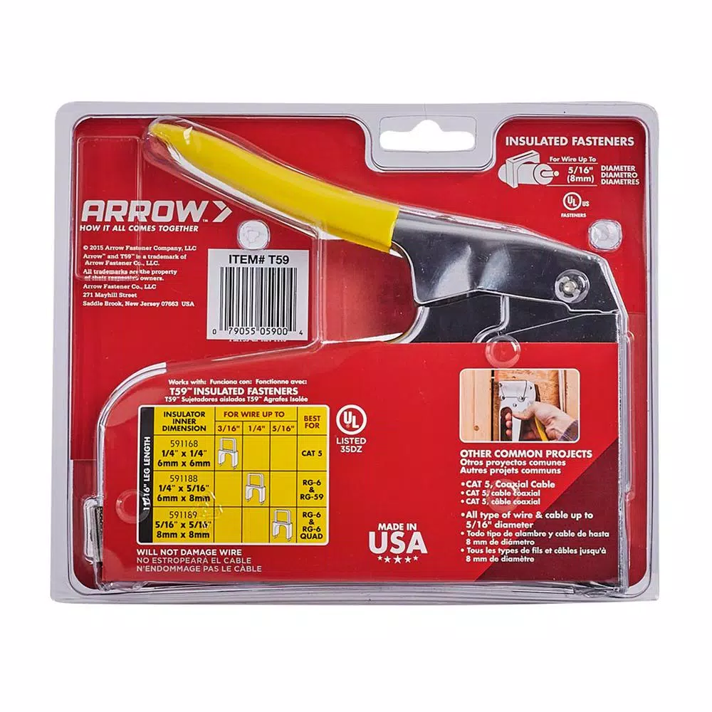 Arrow T59 Insulated Cable Staple Gun for Data and Communication Cables