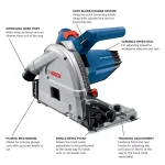 Bosch GKT13-225 6-1/2 in. 13 Amp Corded Plunge Track Saw with L-BOXX Case thumbnail 2