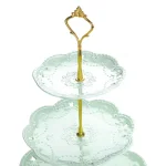 MALACASA 3-Tiered Green Porcelain Cupcake Tower Stand, Round Dessert & Cake Serving Stand thumbnail 6