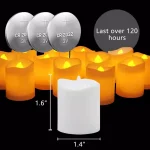 Novelty Place 1.6 in. Flameless Votive LED Tea Light Candles, Bright Flickering Warm White, 12-Pack thumbnail 2