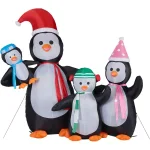 Fraser Hill Farm 10 ft. Penguin Family Christmas Inflatable with White Lights thumbnail 9