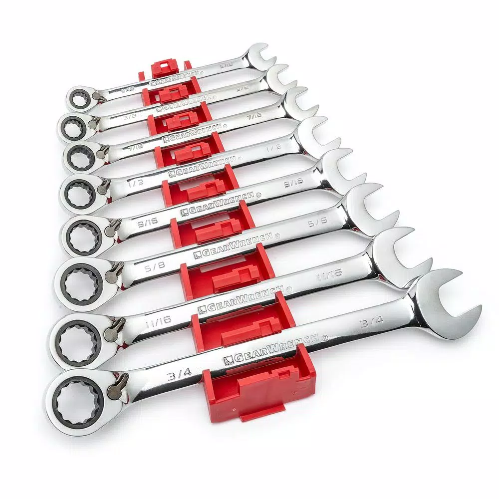 GearWrench 8-Piece SAE Reversible Combination Ratcheting Wrench Set