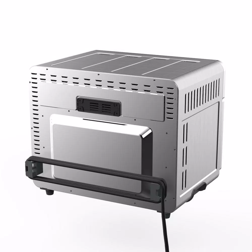 MegaChef 1800W 10-in-1 Digital Countertop Toaster Oven with 360° Hot Air Convection, 25L Capacity, Silver