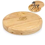 TOSCANA Miami Dolphins Circo Wood Cheese Board Set with 4 Stainless Steel Tools thumbnail 2