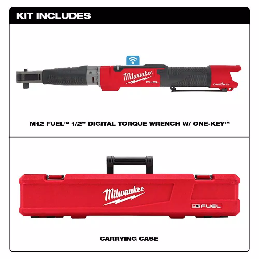 Milwaukee M12 FUEL 1/2 in. Digital Torque Wrench with ONE-KEY, Brushless Cordless (Tool-Only)