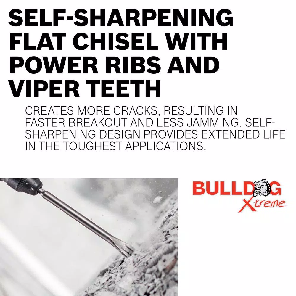Bosch Bulldog Xtreme 1-1/2 in. x 10 in. SDS-Plus Self-Sharpening Tile Chisel