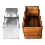 Cathy's Concepts Rustic Halloween Wooden Wine Trough with Galvanized Metal Ice Bucket thumbnail 3