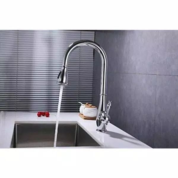 Vanity Art 7.6 in. Single-Handle Pull-Down Sprayer Kitchen Faucet in Polished Chrome