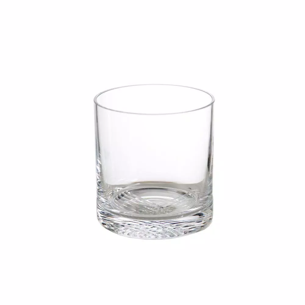 Abigails New Orleans Double Old-Fashioned Whiskey Glass Set of 4, 16 oz, Clear Glass