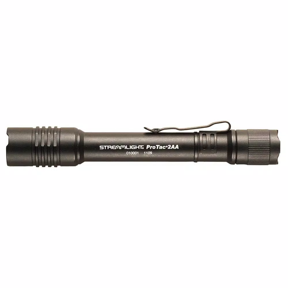 Streamlight ProTac 2 AA Black Tactical LED Flashlight, 250 Lumens, Waterproof