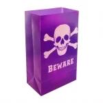 LUMABASE Skull and Crossbones Purple Plastic Halloween Luminary Bags, 12-Count thumbnail 1