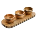 Gibson Elite Pinehurst 3-Piece Wood Condiment Bowls and Tray Set thumbnail 1