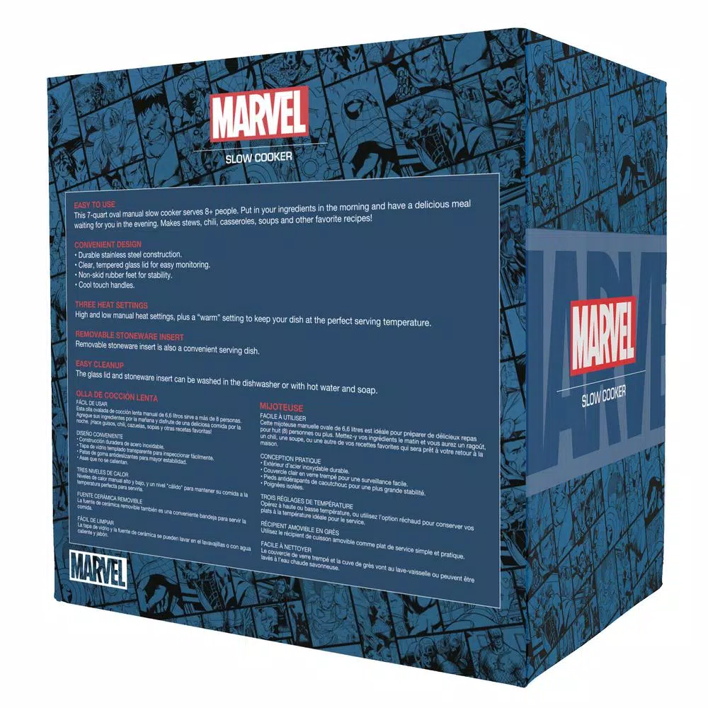 Uncanny Brands Marvel Kawaii 7-Quart Slow Cooker, Black