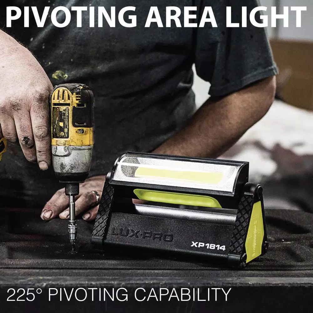 LUXPRO Pro Series 1300 Lumens Broadbeam LED Directional Pivoting Cordless Work Light