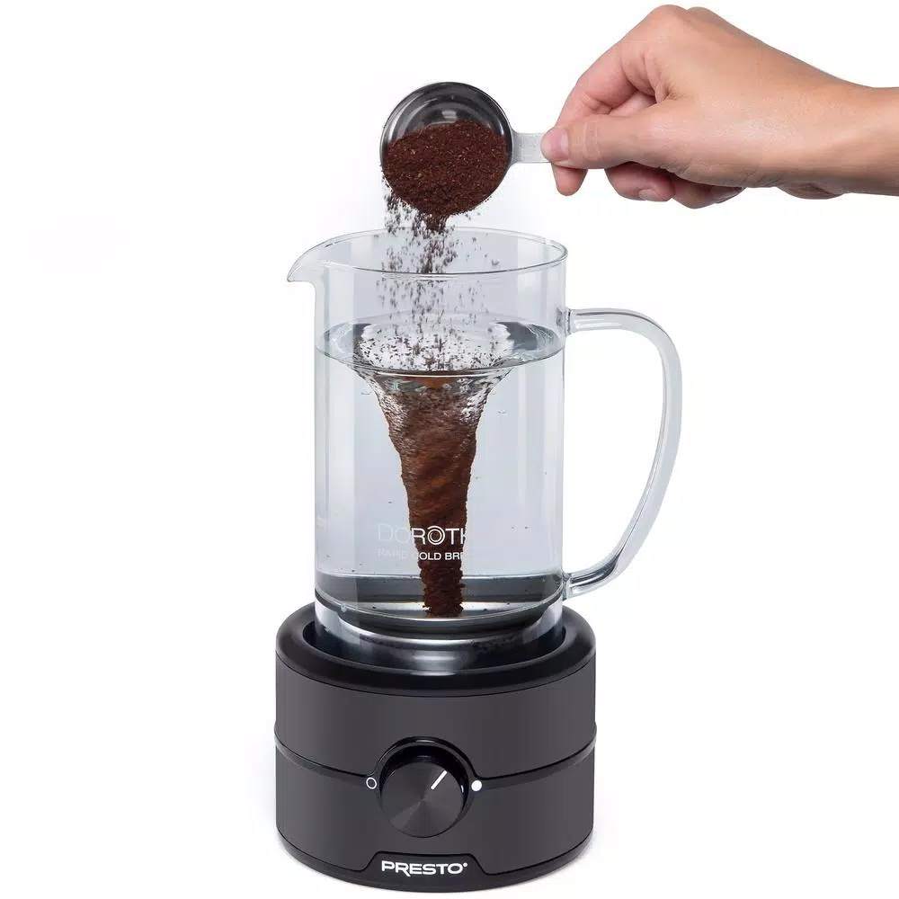 Presto Dorothy Rapid Cold Brew Coffee Maker, 5-Cup 22 oz. Whirlpool Extraction, Black