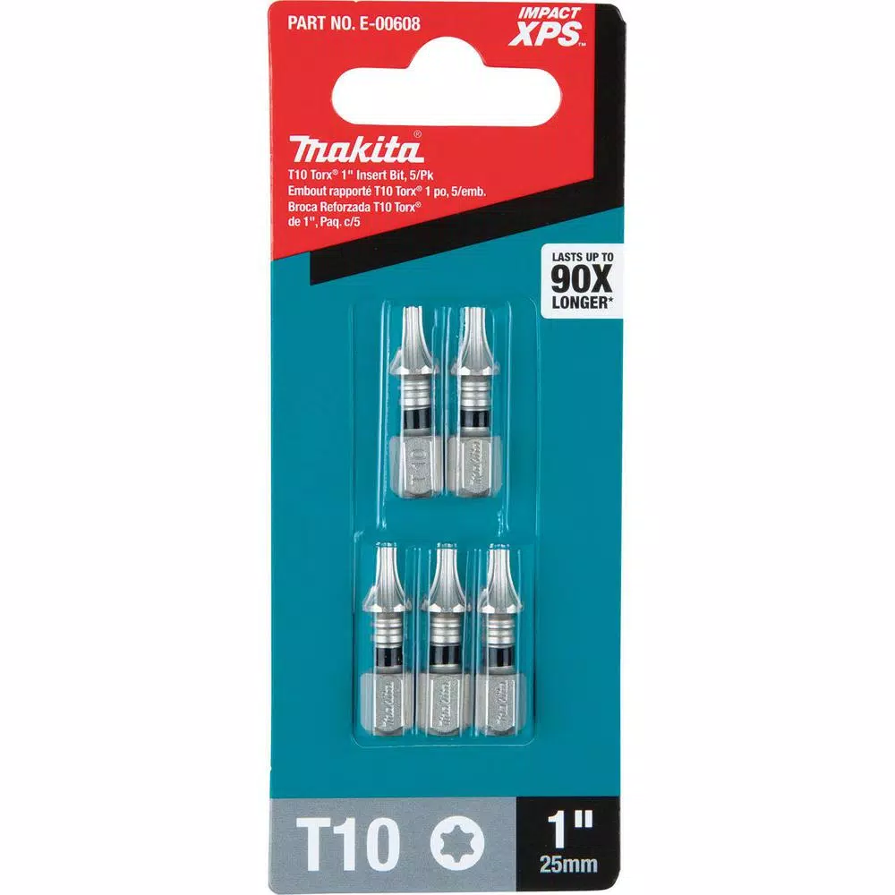 Makita ImpactXPS T10 Torx 1 in. Insert Bits, 5-Pack