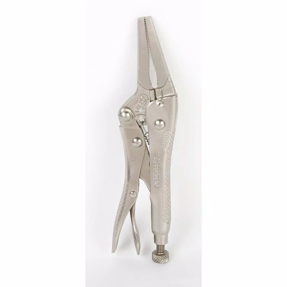 Husky 3-Piece Locking Pliers Set with Long Nose and Heat-Treated Jaws