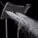 AKDY 9 in. Dual Shower Head and Handheld Wand Combo, 4 Spray Modes, Antique Bronze thumbnail 3