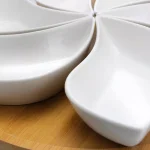 Elama Signature Collection Stoneware Appetizer Set with Bamboo Lazy Susan Tray thumbnail 2