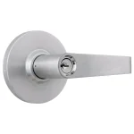 Universal Hardware Heavy Duty Classroom Keyed Entry Door Lever, Satin Chrome, 2-3/4 in. Backset thumbnail 1