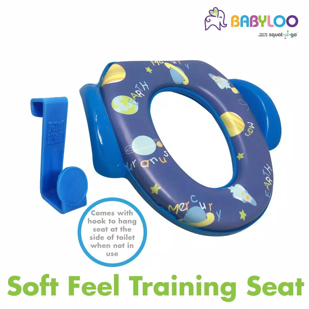 Babyloo Outer Space Design Children's Soft Toilet Seat with Handles and Splash Guard