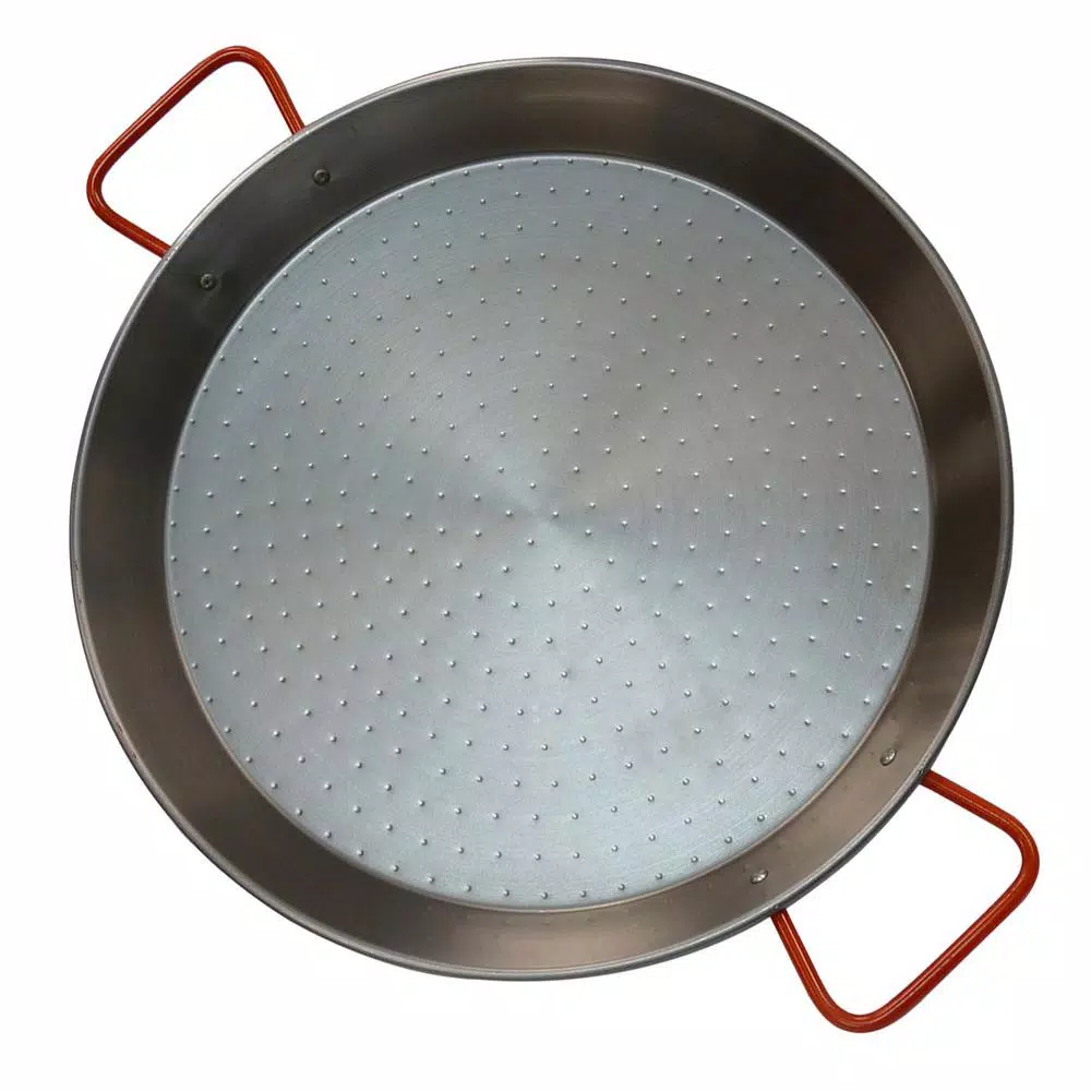 IMUSA 15 in. Aluminized Carbon Steel Paella Pan, Silver