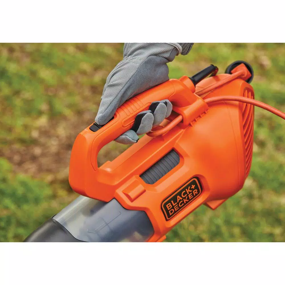 BLACK+DECKER 9 Amp Corded Electric Axial Handheld Leaf Blower, 450 CFM, 140 MPH