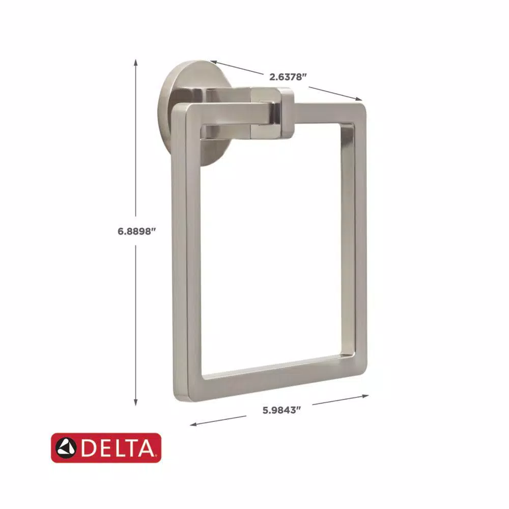 Delta Mandolin Towel Ring in SpotShield Brushed Nickel