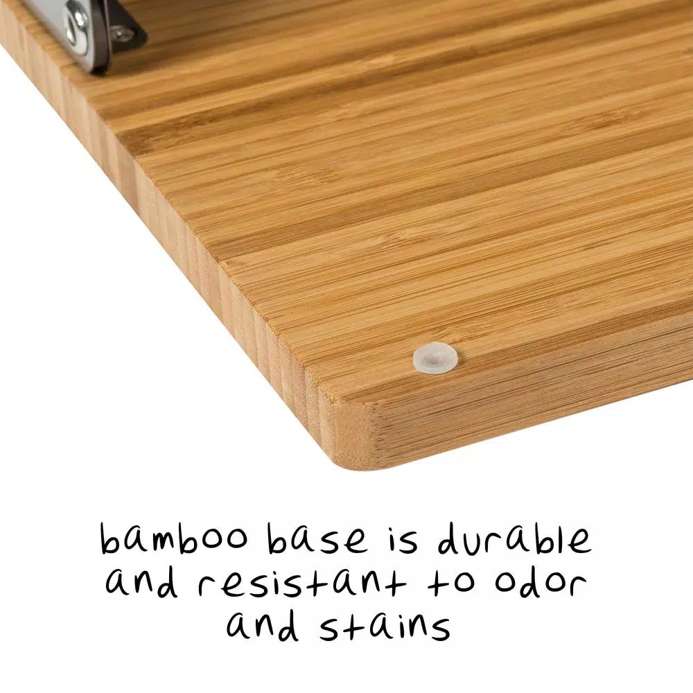 Honey-Can-Do Stainless Steel Bread Box with Bamboo Cutting Board Base