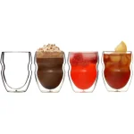 Ozeri Serafino Double Wall 8 oz. Borosilicate Glass Beverage & Coffee Glasses - Set of 4 thumbnail 3