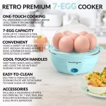 Nostalgia Premium Nostalgia 7-Egg Aqua Egg Cooker - Multi-Function Steamer & Poacher thumbnail 2