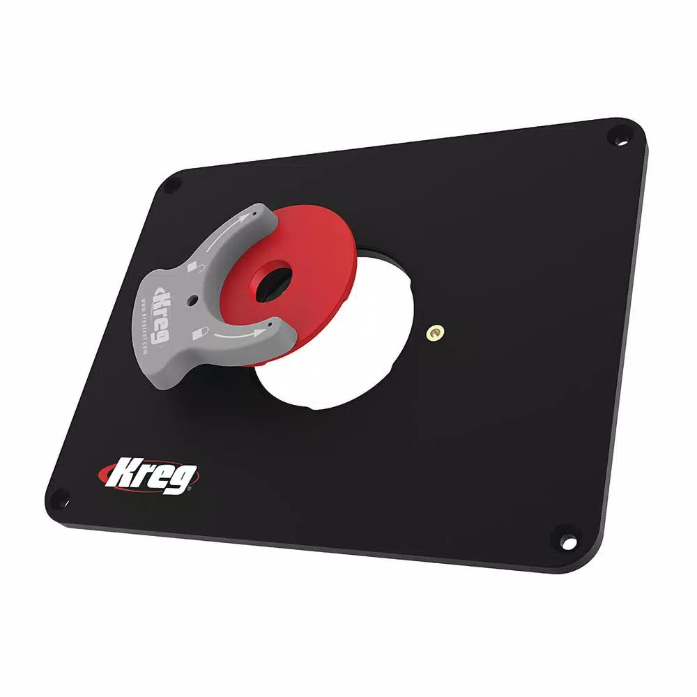 Kreg Precision Router Table Insert Plate with Level-Loc Reducing Rings, Non-Predrilled