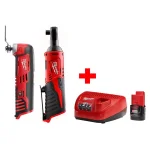 Milwaukee M12 12V Lithium-Ion Cordless 3/8 in. Ratchet and Oscillating Multi-Tool Combo Kit thumbnail 1