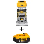DEWALT 20V MAX XR Cordless Brushless Compact Router with 5.0Ah Battery thumbnail 1