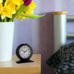 La Crosse Clock Co. Silent Sweep Black Mantel Alarm Clock with Luminous Hands thumbnail 8