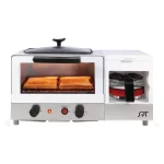 SPT 3-in-1 Breakfast Center 1450W Toaster Oven, Coffee Maker, and Griddle - White and Stainless Steel thumbnail 1