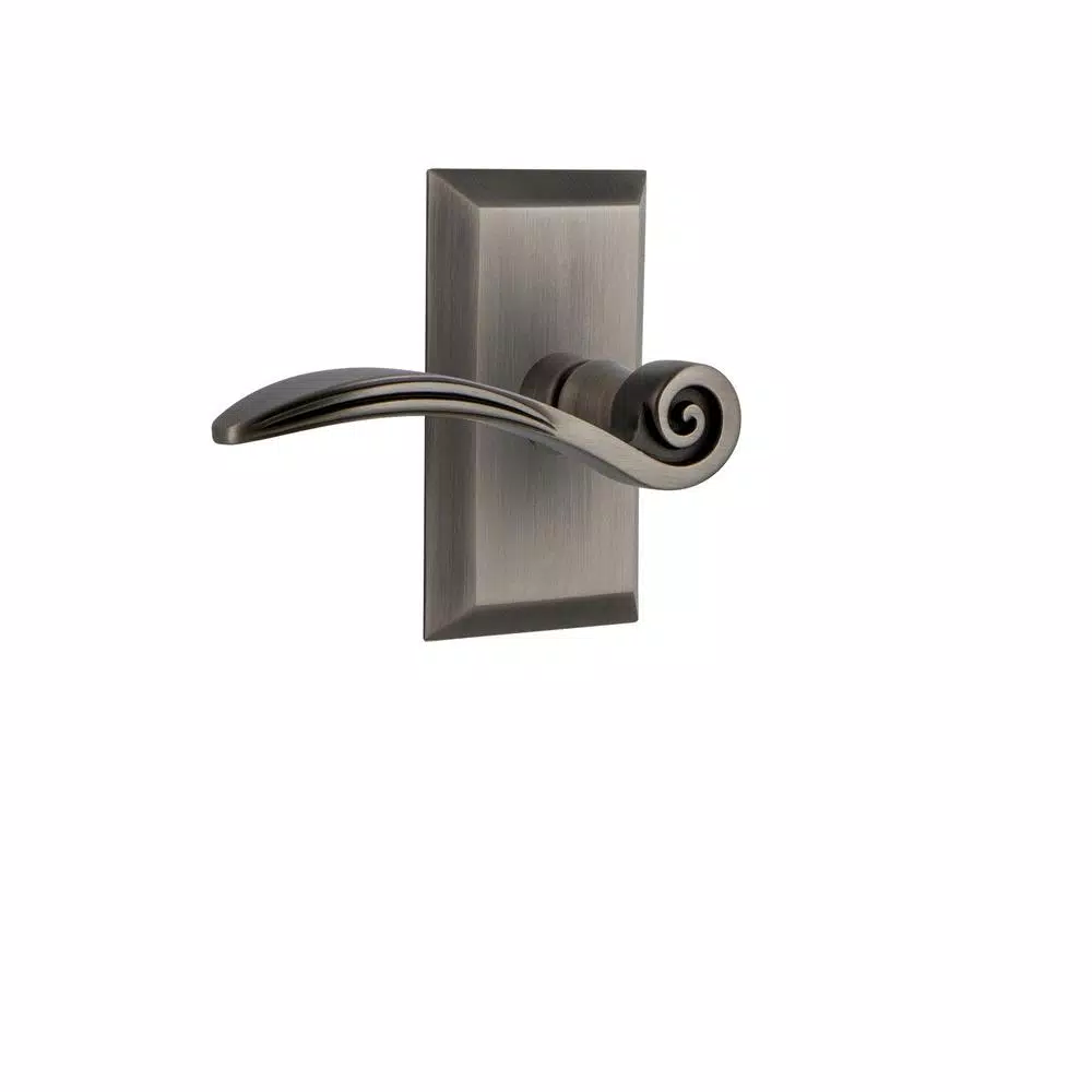 Nostalgic Warehouse Swan Privacy Lever, Antique Pewter, 2-3/8 in. Backset