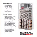 Bell + Howell Battery Master Battery Organizer with Tester - Large Capacity Storage Box for AA, AAA, 9V, C, D & Flat Batteries thumbnail 2