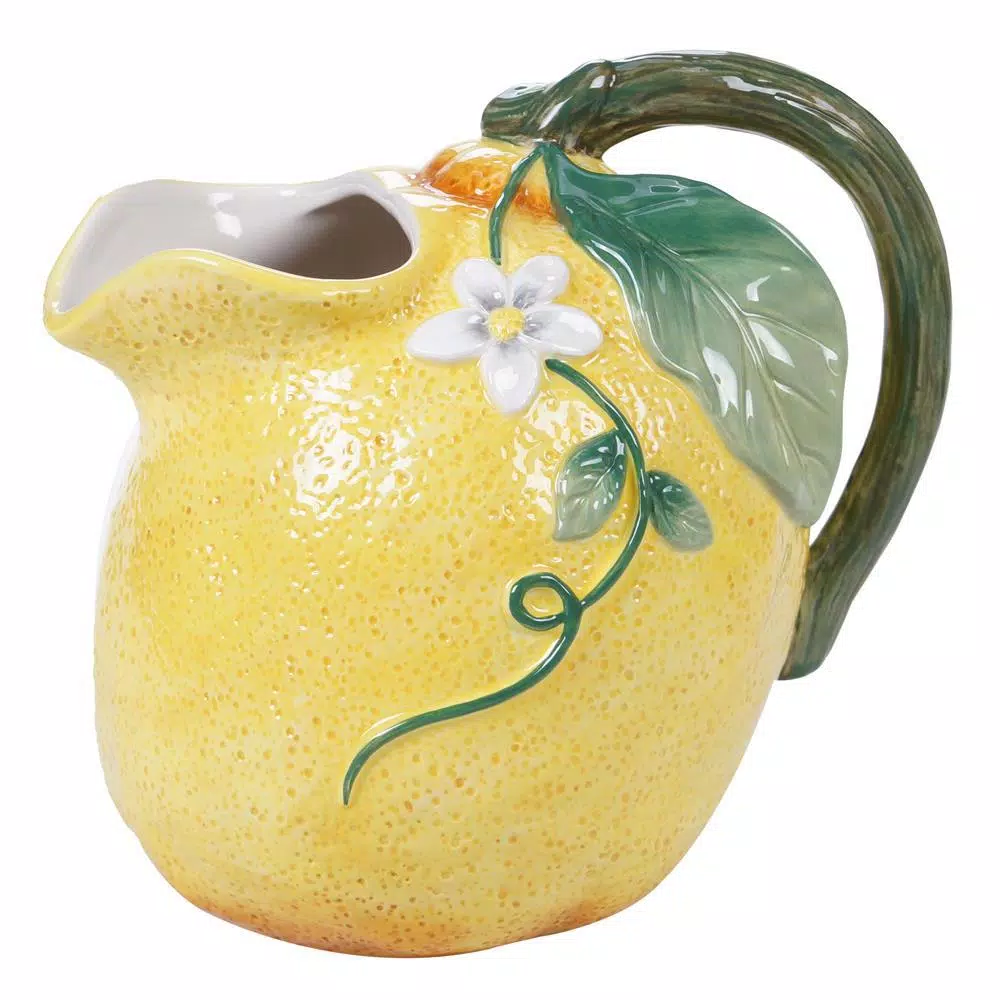 Certified International Citron 72 oz. 3-D Lemon Ceramic Pitcher