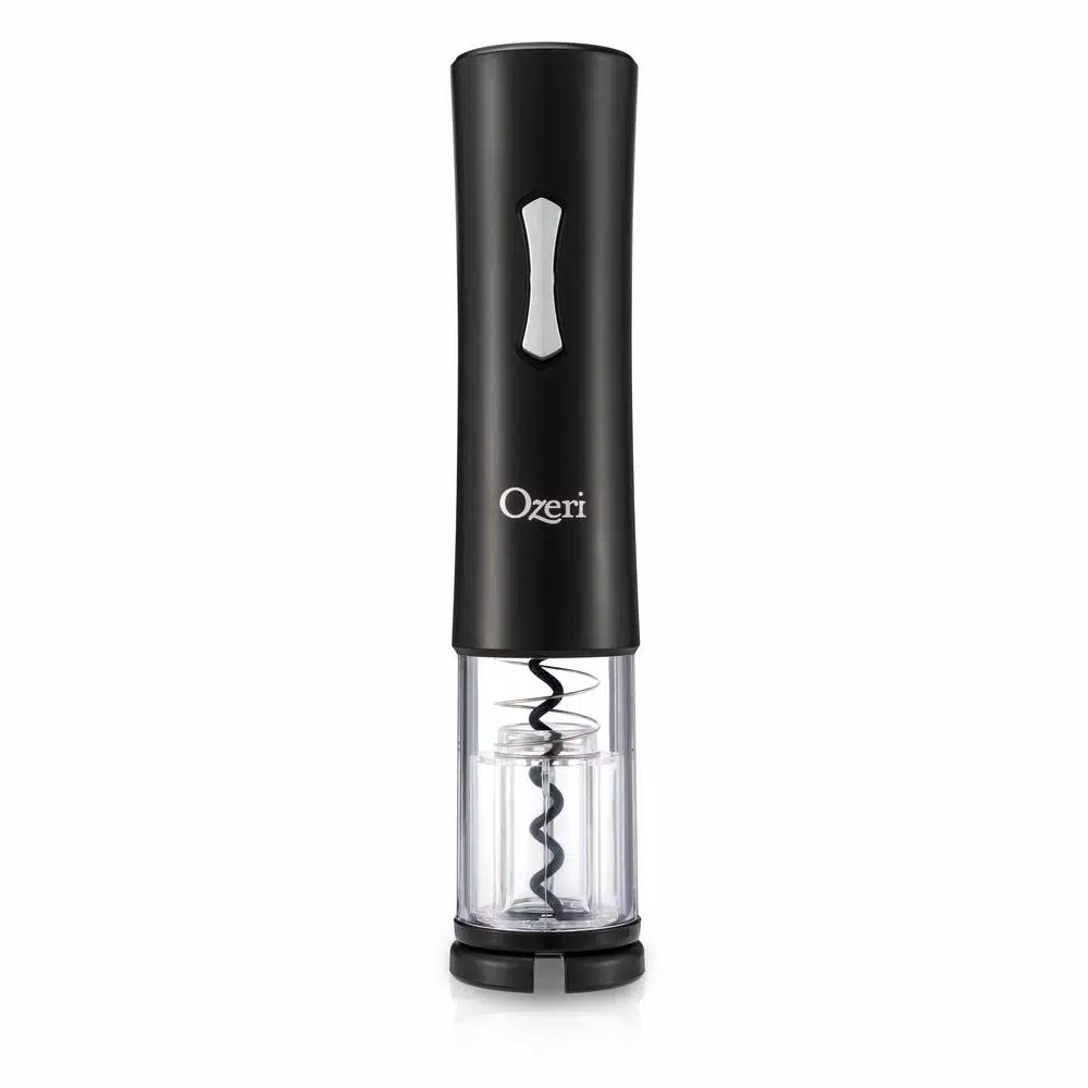 Ozeri Gusto Electric Wine Opener, Cordless Battery Operated Corkscrew with Integrated Foil Cutter