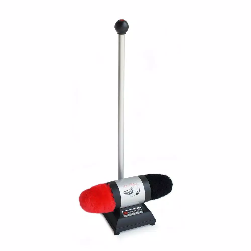 SPT Professional Shoe Buffer with 100% Lamb Wool Dual Buffers and 31 in. Stand-Up Operation