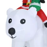 Luxen Home 6 ft. Santa and Polar Bear Inflatable Holiday Yard Decor with LED Lights thumbnail 7