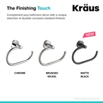 Kraus Elie Brushed Nickel Towel Ring - Solid Brass Hand Towel Holder thumbnail 5