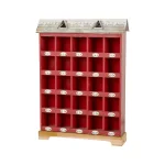 Glitzhome 25 in. Wood and Metal Countdown to Christmas Advent Calendar Decor - Red thumbnail 1