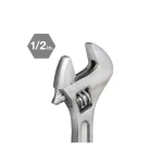 TEKTON 4 in. Adjustable Wrench, Carbon Steel with Satin Chrome Finish thumbnail 2