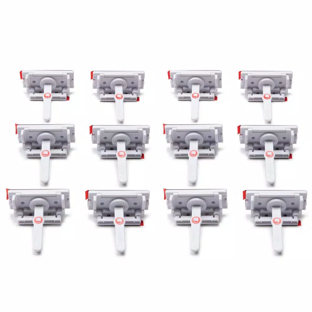 Safety 1st Adhesive Cabinet and Drawer Latches, Child Safety Locks (12-Pack), White