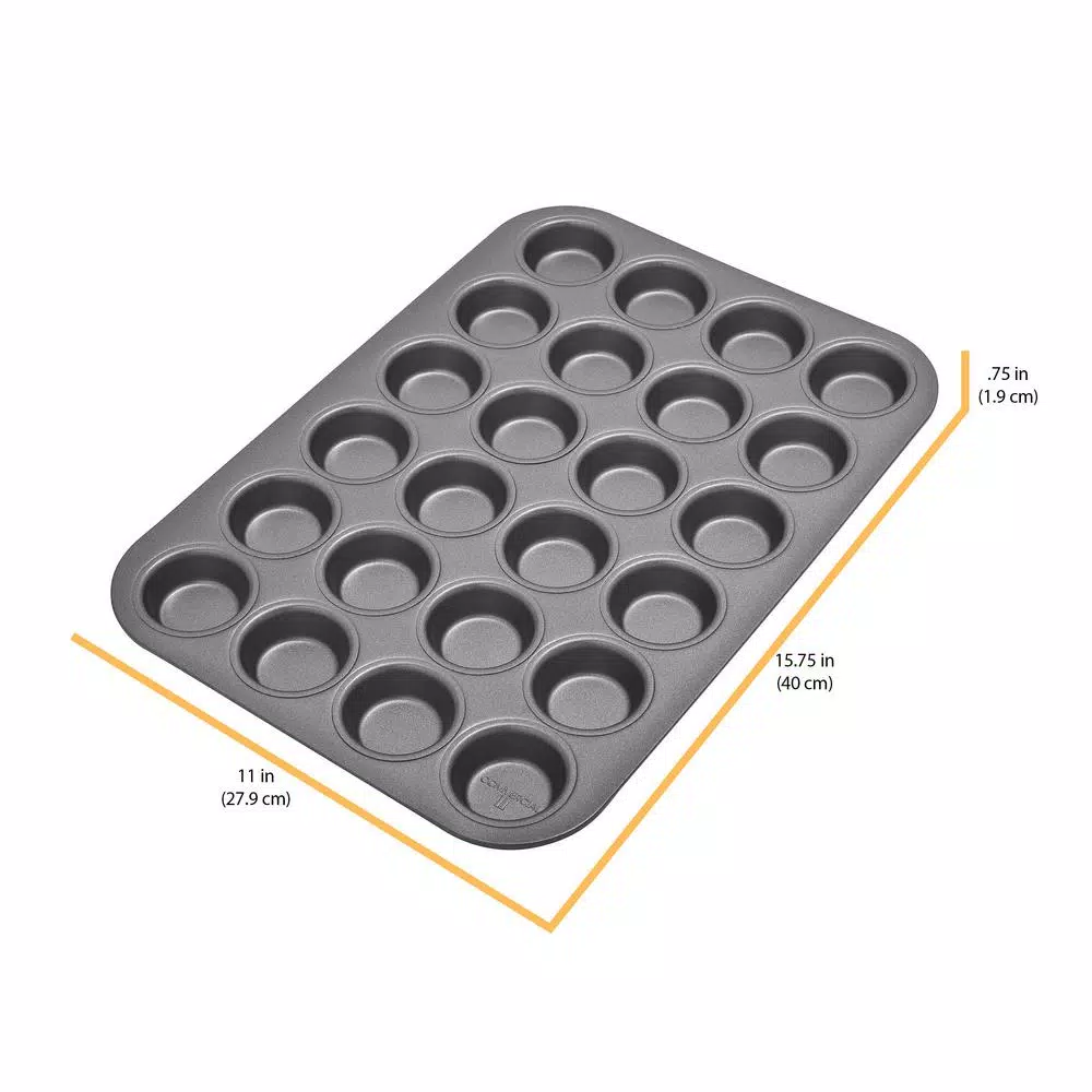 Chicago Metallic Mini Muffin Pan, 24-Cup Non-Stick Aluminized Steel Bakeware