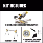 DEWALT 12 in. 15 Amp Sliding Compound Miter Saw with Heavy-Duty Miter Saw Stand (DWX723) thumbnail 2