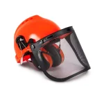 TR Industrial 5-in-1 Forestry Safety Helmet with Hearing Protection and Visors, Orange thumbnail 1