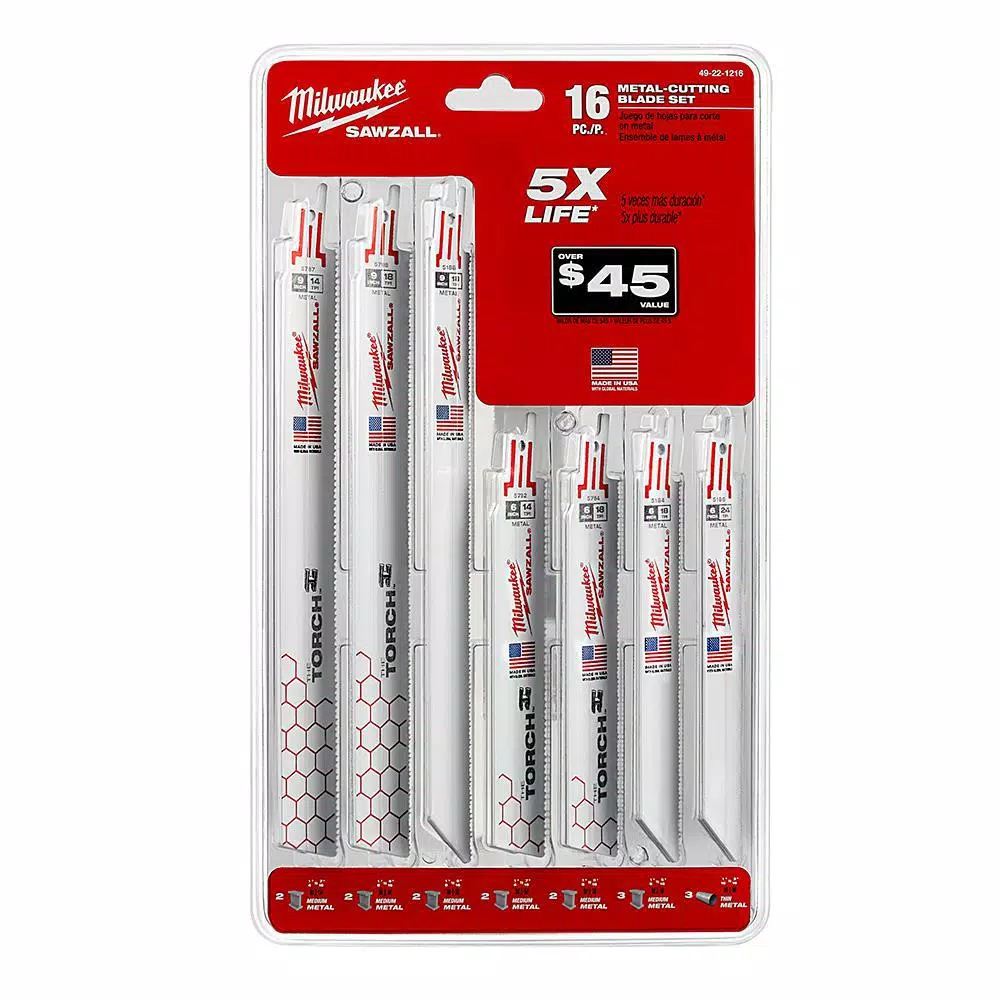 Milwaukee SAWZALL Bi-Metal Reciprocating Saw Blade Set, 26-Piece